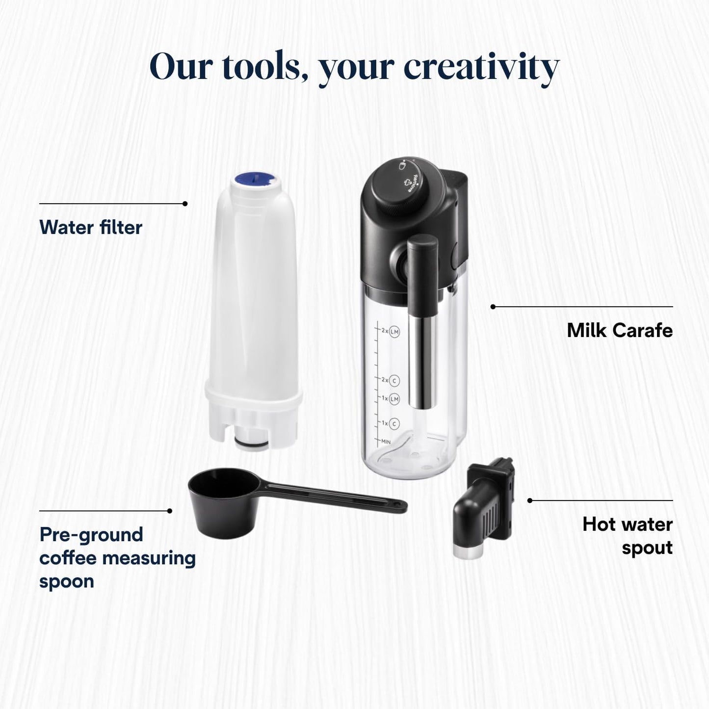 Magnifica Evo ECAM292.81.B,Bean to Cup Coffee and Cappuccino Maker,1450 watts,250g bean container,1.8L water container,Plastic,Black